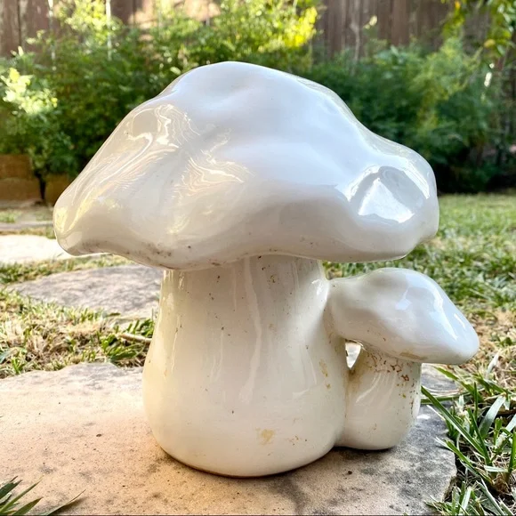 Vintage 🍄 Large Ceramic Mushroom Duo Figurine Decor - Picture 2 of 12